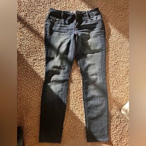 L.E.I. Selena Curvy Skinny Women's Blue Distressed Denim Jeans Low-Rise Size 5